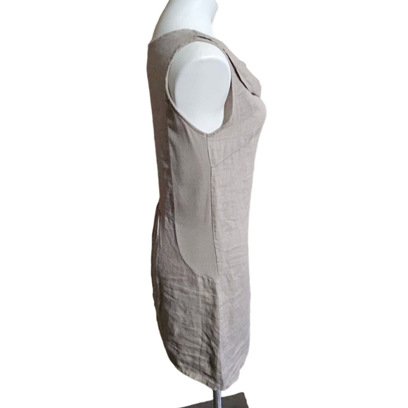 Blu Orchid Linen dress Made in Italy Tan Size S - Picture 2 of 8